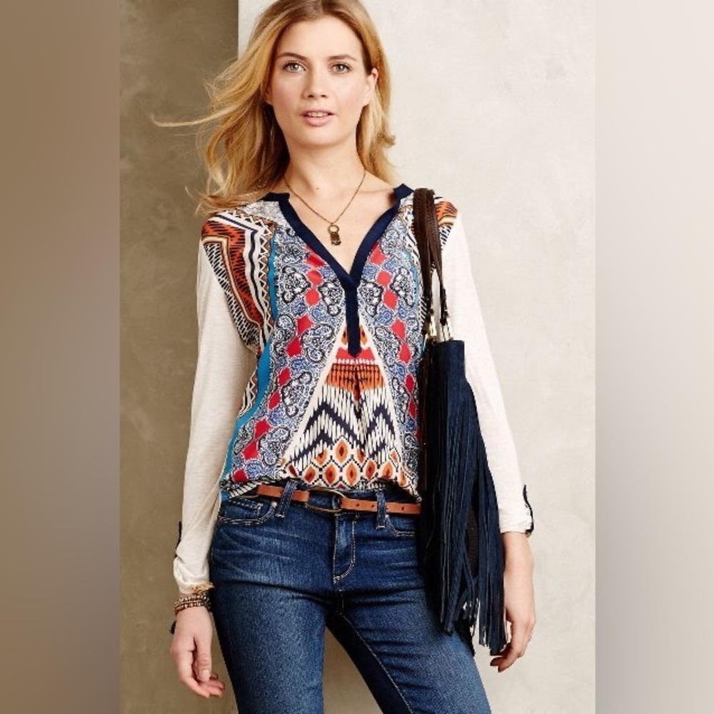 Anthropologie Tiny Orion Henley Top, Size S